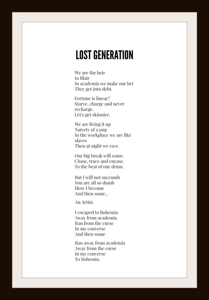 Lost generation framed