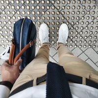 Instagram media by mrgumbatron - When you can't wear suits. Bring your best smart casual look . Ok lets give this a go. .  #Ootd . Shirt: @saibunoakuma Tie: @canali1934 Belt: @sabastyle Trousers: @countryroad  Sneakers: @commonprojects  Briefcase: @stuartandlau from @mancaveldn