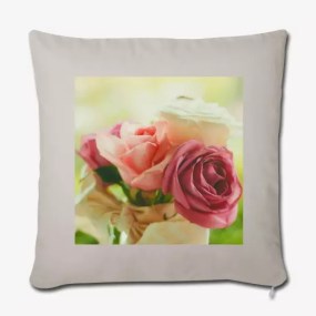 pink roses cushion cover