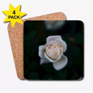 white rose coaster